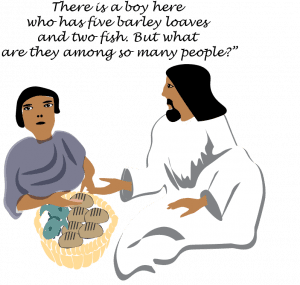 Jesus multiplies the loaves and fishes